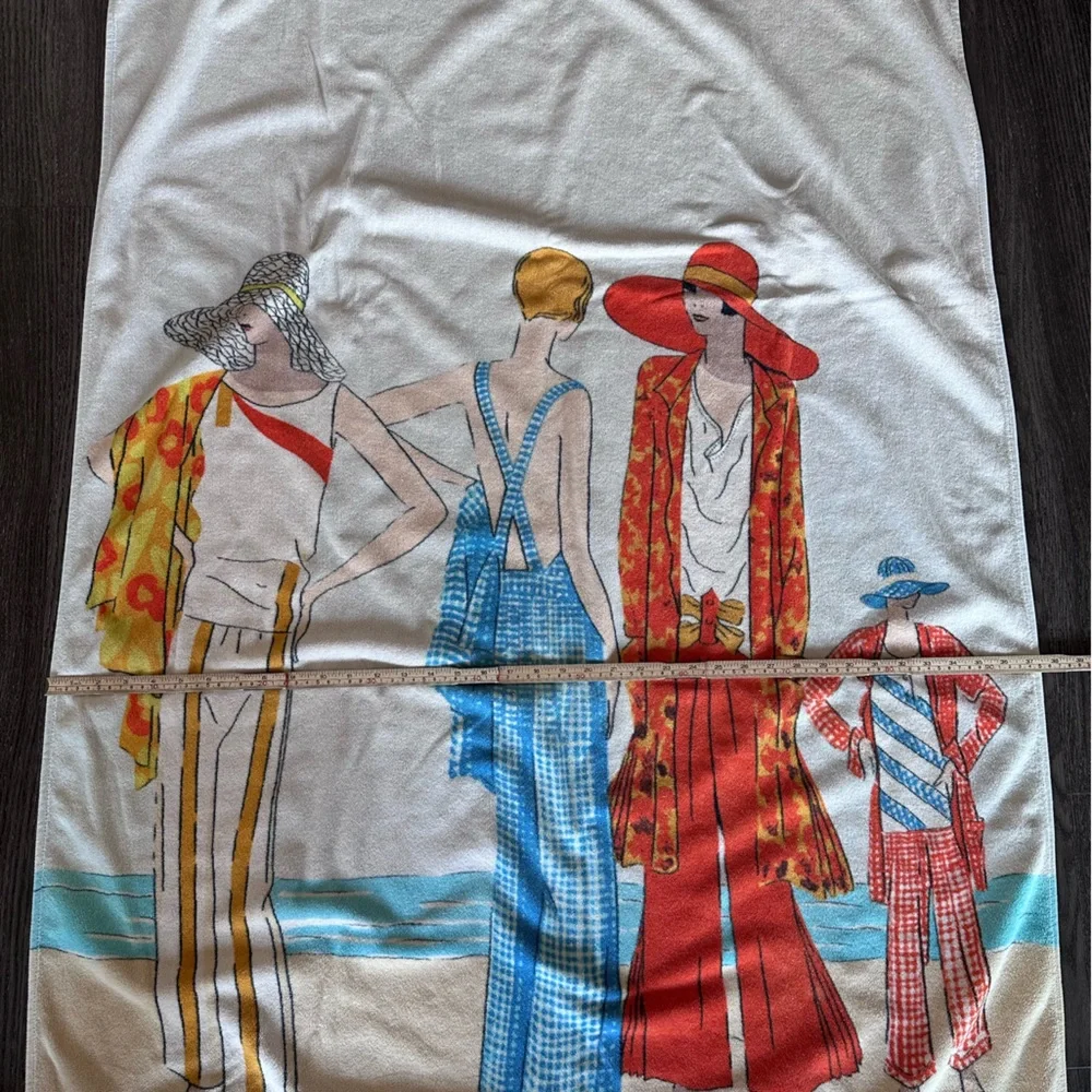 Condé Nast Vintage Style Oversized Beach Towel with Fashion Print